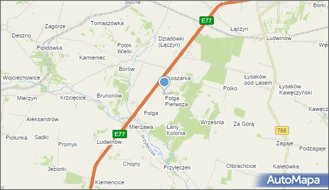 mapa Folga Pierwsza, Folga Pierwsza na mapie Targeo